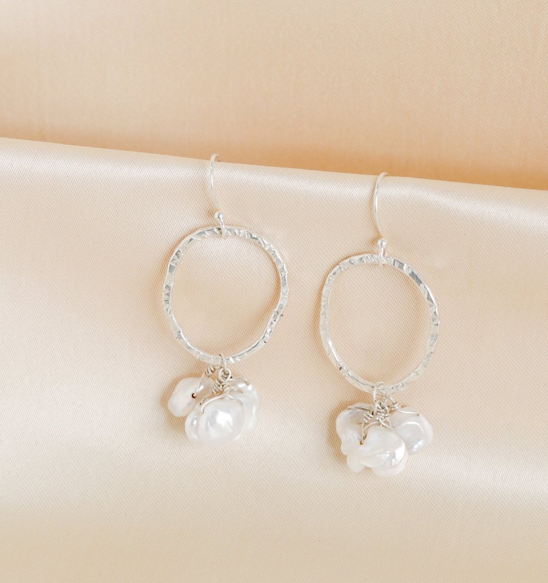 Clustered Pearl Hook Earrings - Crafted Canvaas