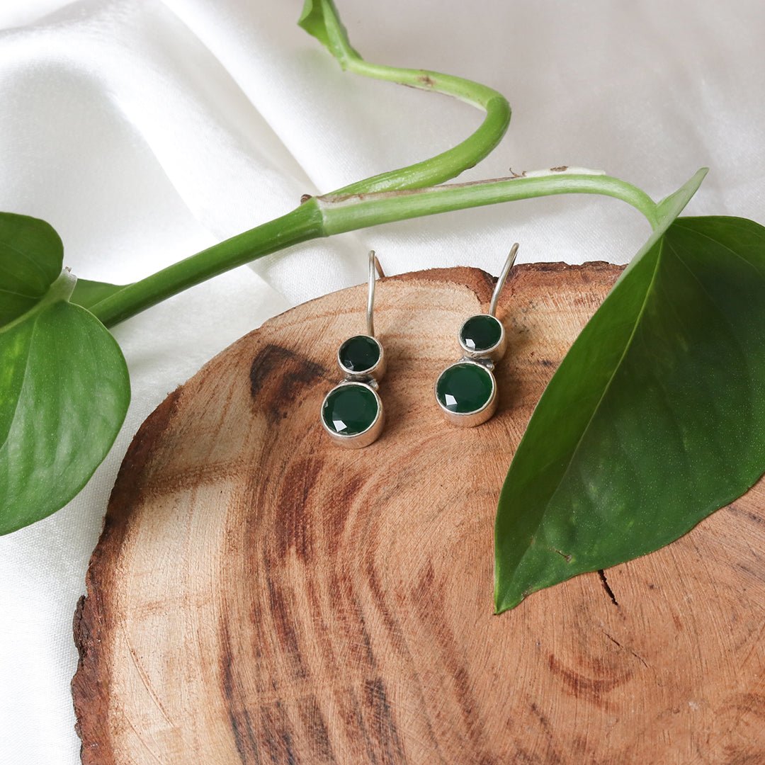 Cute Hydro Emerald Green Earrings - Crafted Canvaas