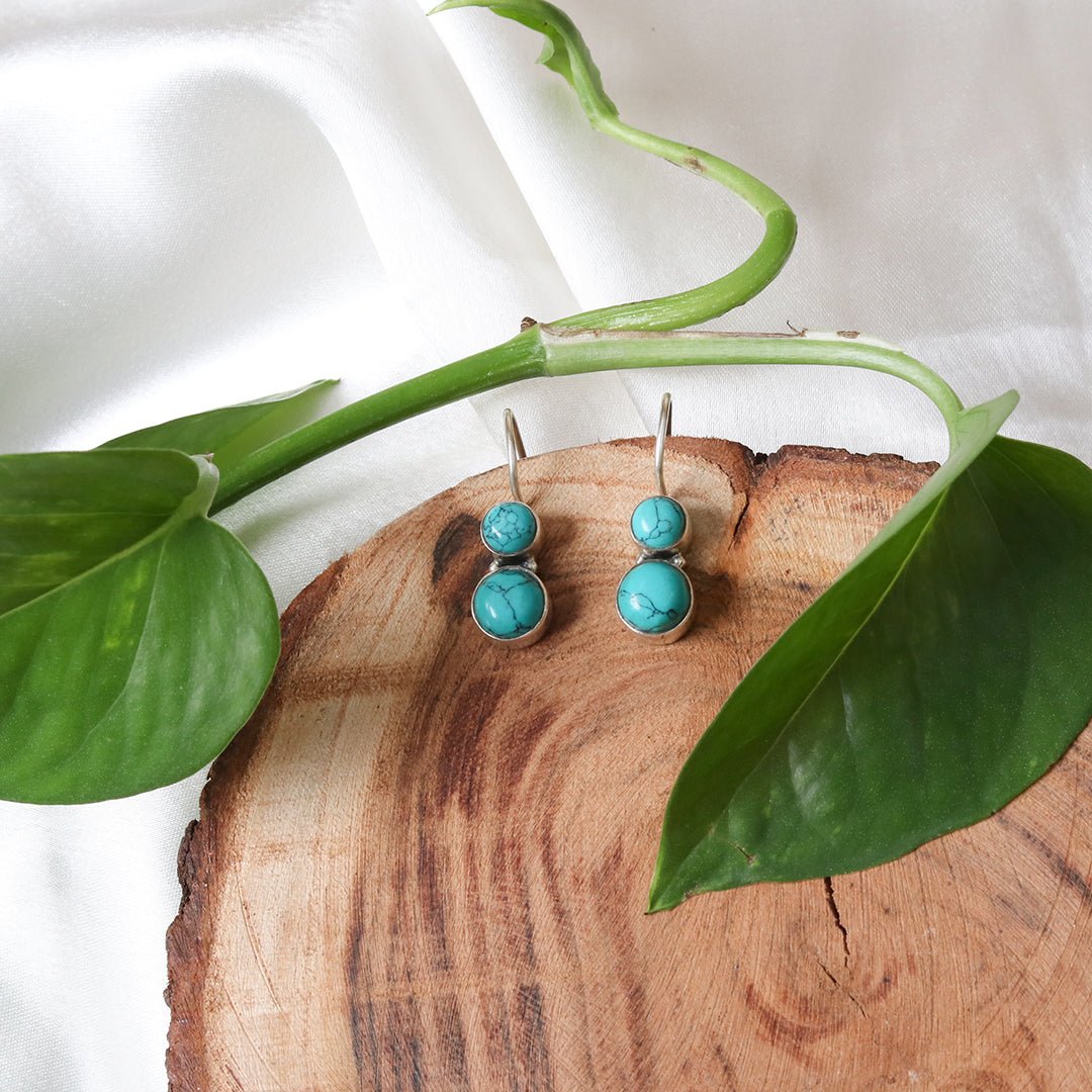 Cute Hydro Turquoise Earrings - Crafted Canvaas