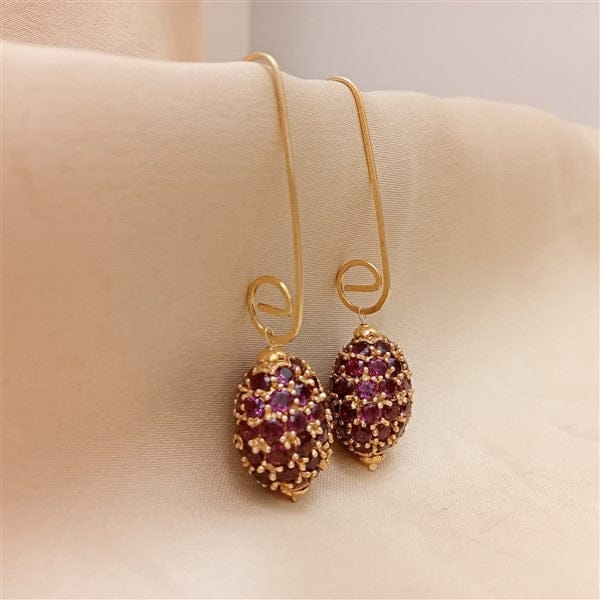 Dainty Ruby Earrings - Crafted Canvaas