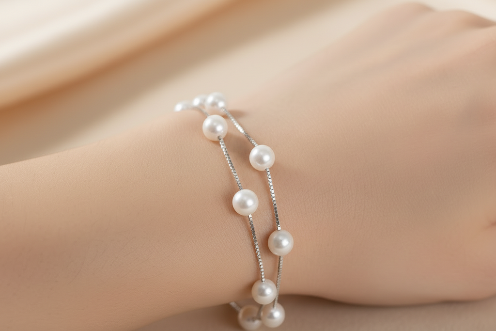 Double line pearl Bracelet | Crafted Canvaas