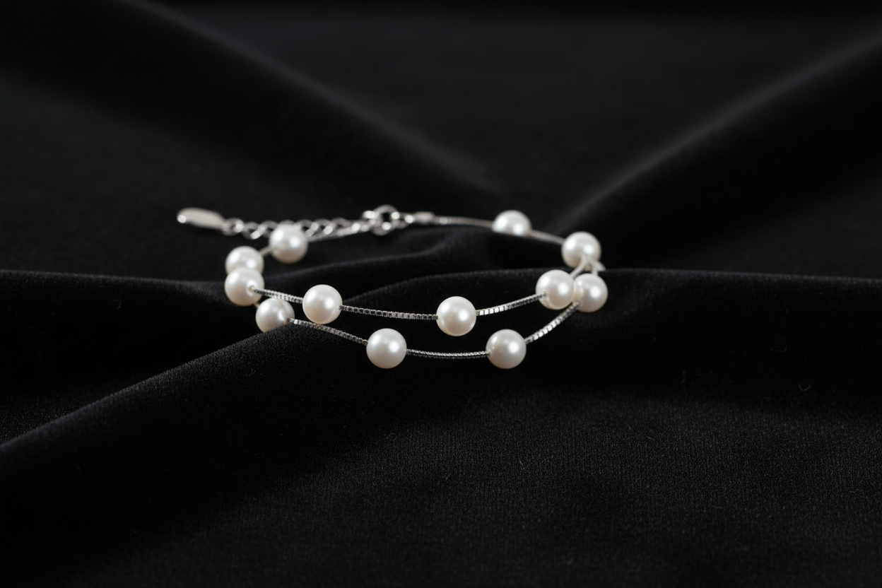 Double line pearl Bracelet | Crafted Canvaas