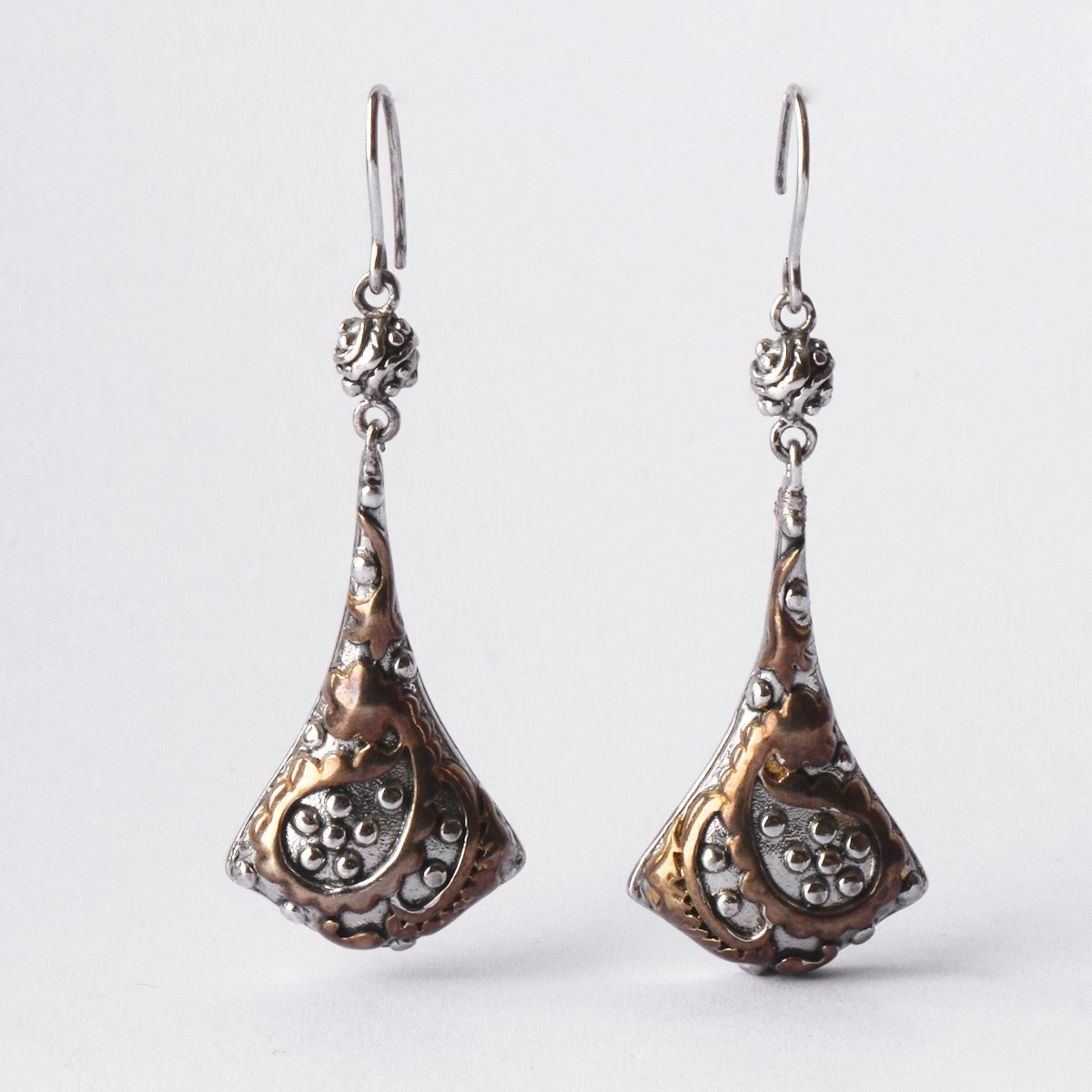 Dual Tone Earrings - Crafted Canvaas