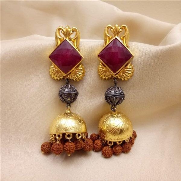 Dual Tone Jhumkas - Crafted Canvaas