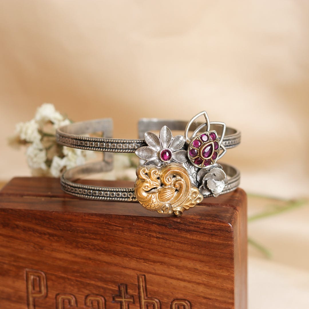 Dual Tone Nature Inspired Bracelet - Crafted Canvaas