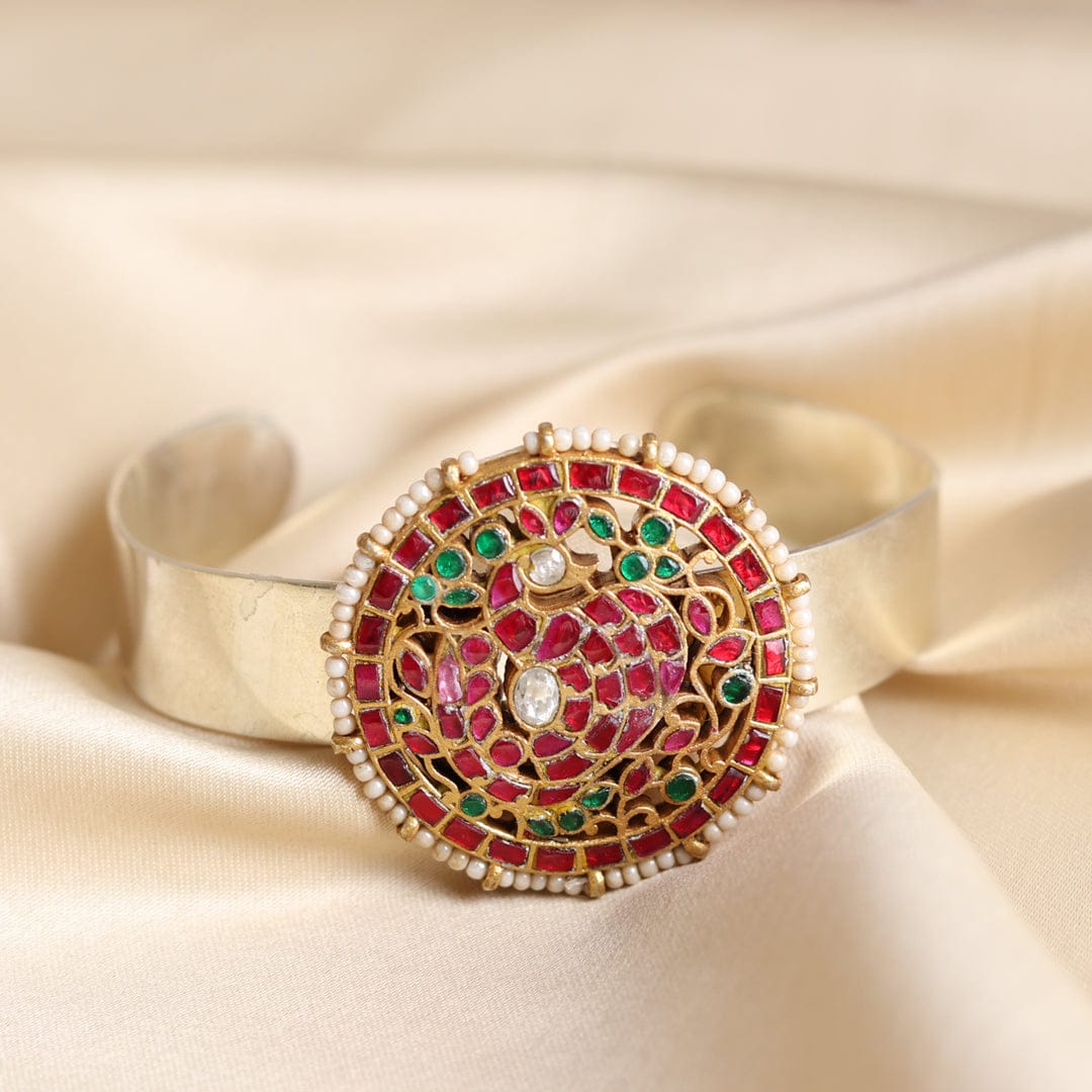 Dual Tone Peacock Handcuff - Crafted Canvaas