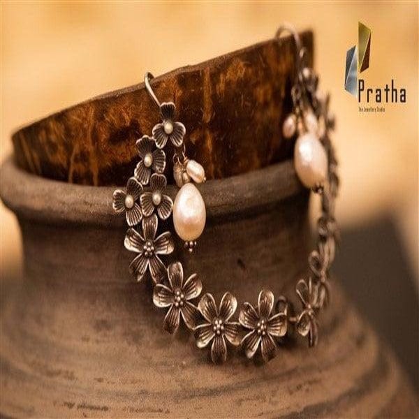 Ethnic Silver Danglers - Crafted Canvaas