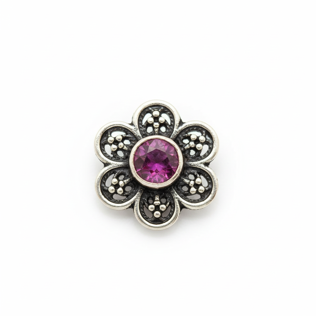 Floral Ruby Studds | Crafted Canvaas