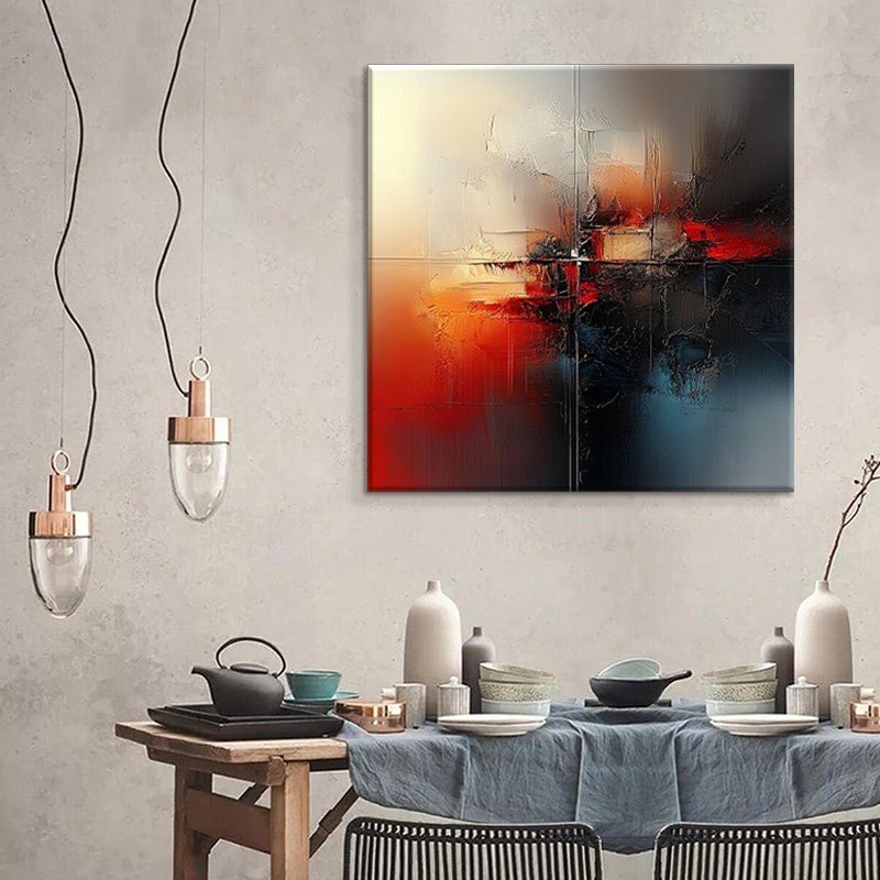 Handmade Abstract Oil Painting on Canvas ÃÂÃÂ¢ÃÂÃÂÃÂÃÂ Modern Red Abstract Wall Art, Frameless Rolled Canvas for Home Decor - Crafted Canvaas