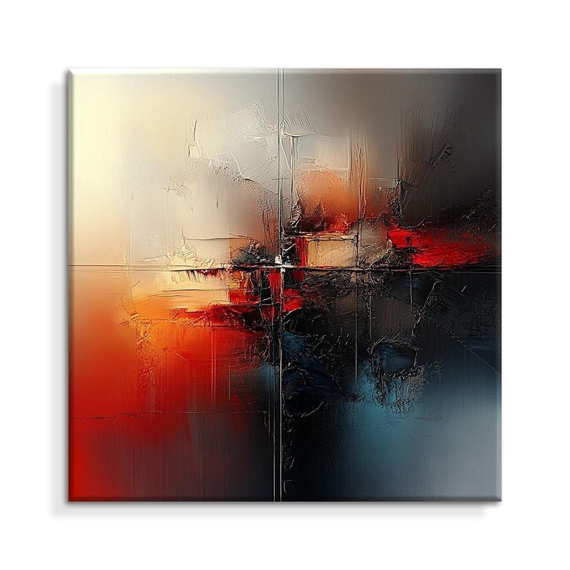 Handmade Abstract Oil Painting on Canvas ÃÂÃÂ¢ÃÂÃÂÃÂÃÂ Modern Red Abstract Wall Art, Frameless Rolled Canvas for Home Decor - Crafted Canvaas