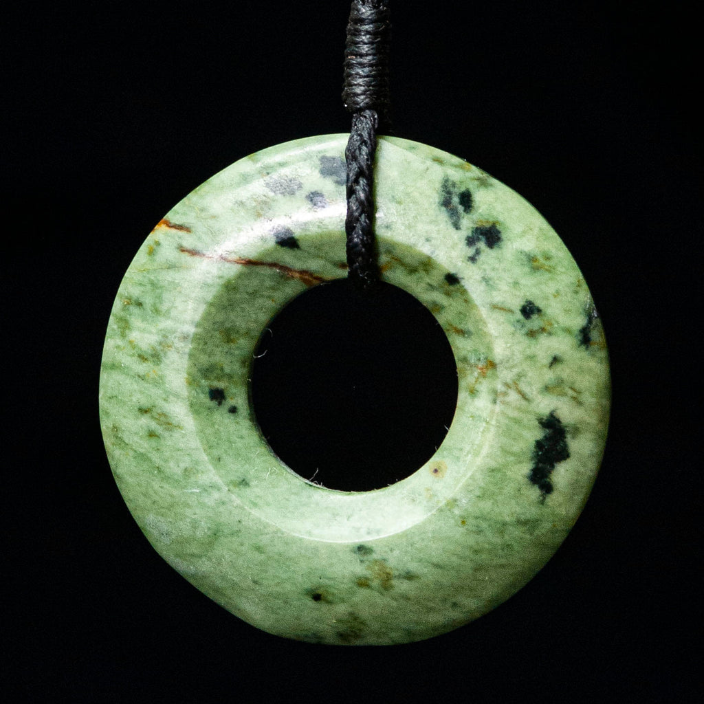 Jade Kopae Disc, handcrafted pendant with plaited cord-0