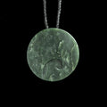 Jade disc pendant with korus by Nick and Mady-0