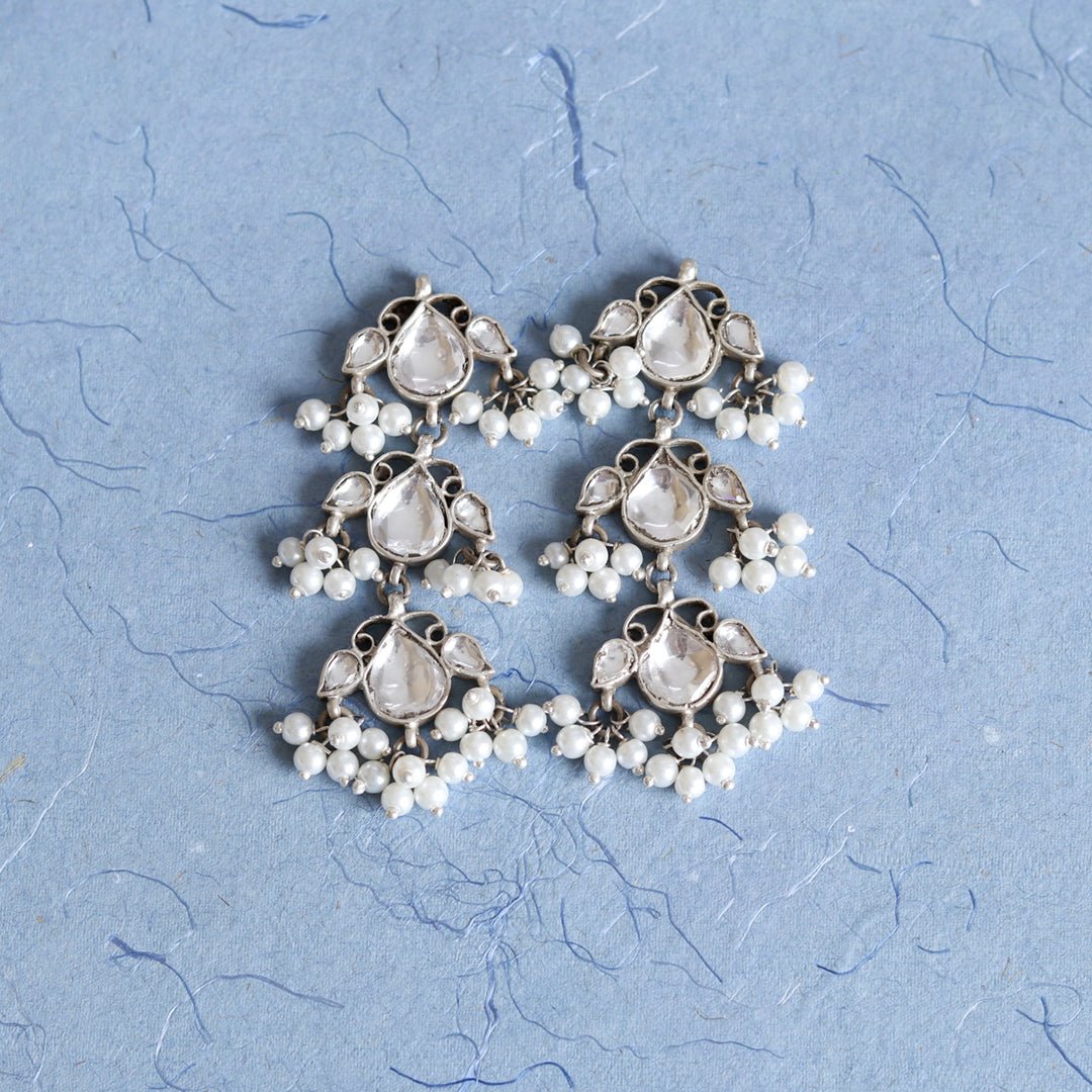 Kundan Pearl Earrings - Crafted Canvaas