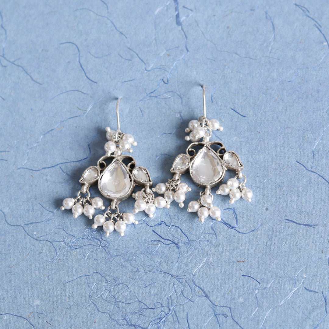 Kundan Pearl Earrings - Crafted Canvaas