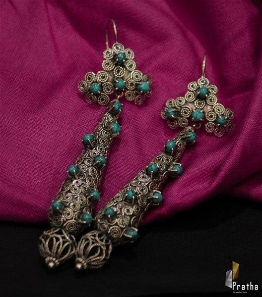 Long Silver Earrings - Crafted Canvaas