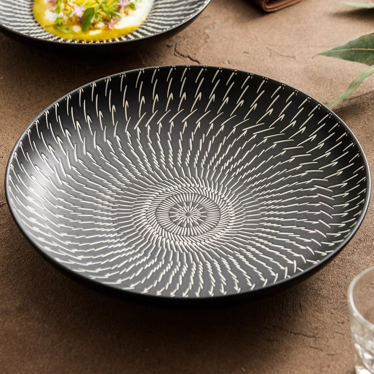 Luxury Black Ceramic Pasta Plate ÃÂÃÂ¢ÃÂÃÂÃÂÃÂ 9" & 11" Modern Deep Dinner Bowl-3