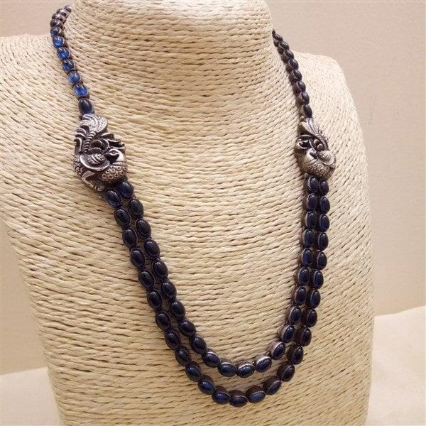 Peacock - cutstone Neckpiece - Crafted Canvaas