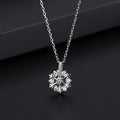 Pure Silver Rotating Snowflake Women's Light Luxury Niche Design Necklace - Crafted Canvaas