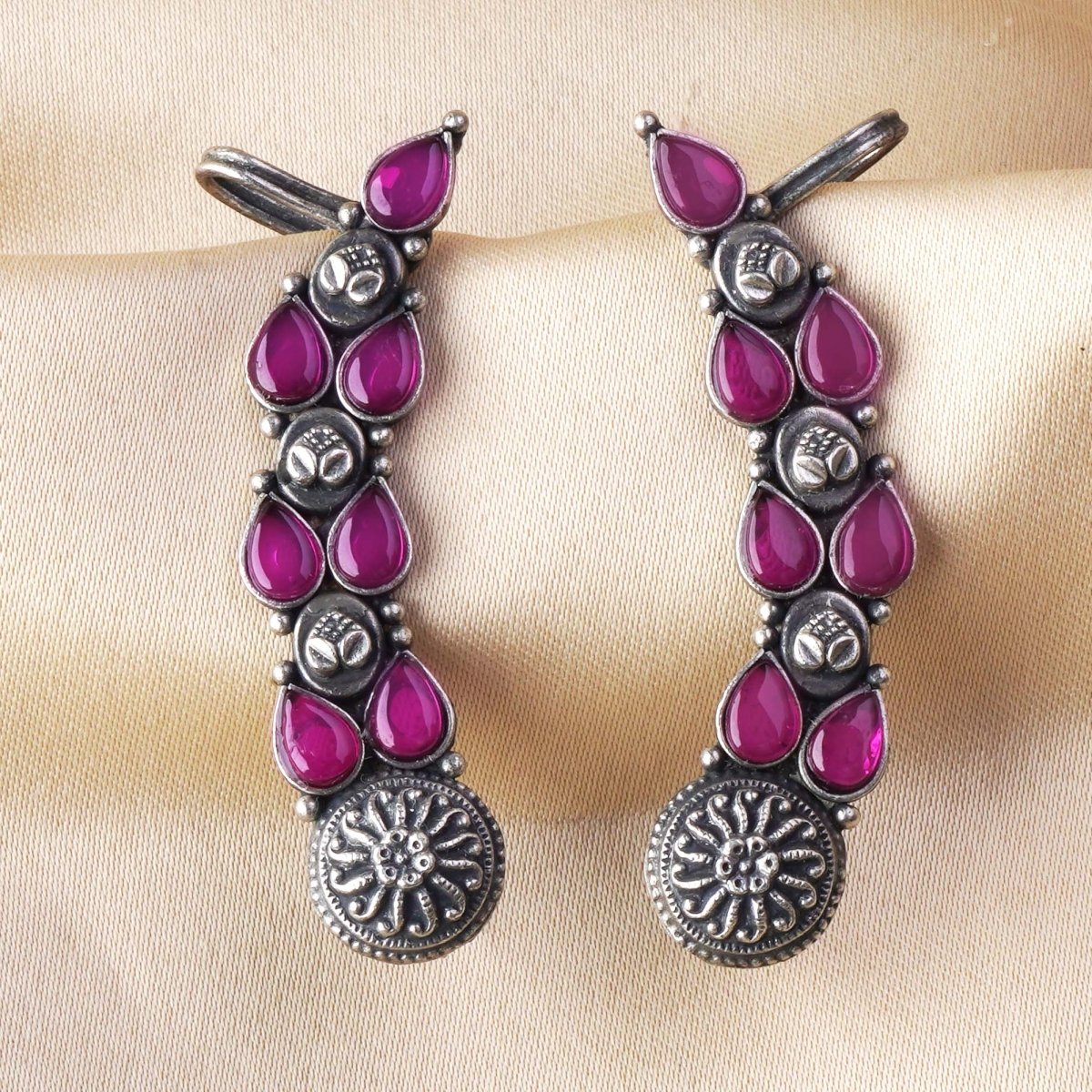 Purple Stone Ethnic Earcuffs - Crafted Canvaas