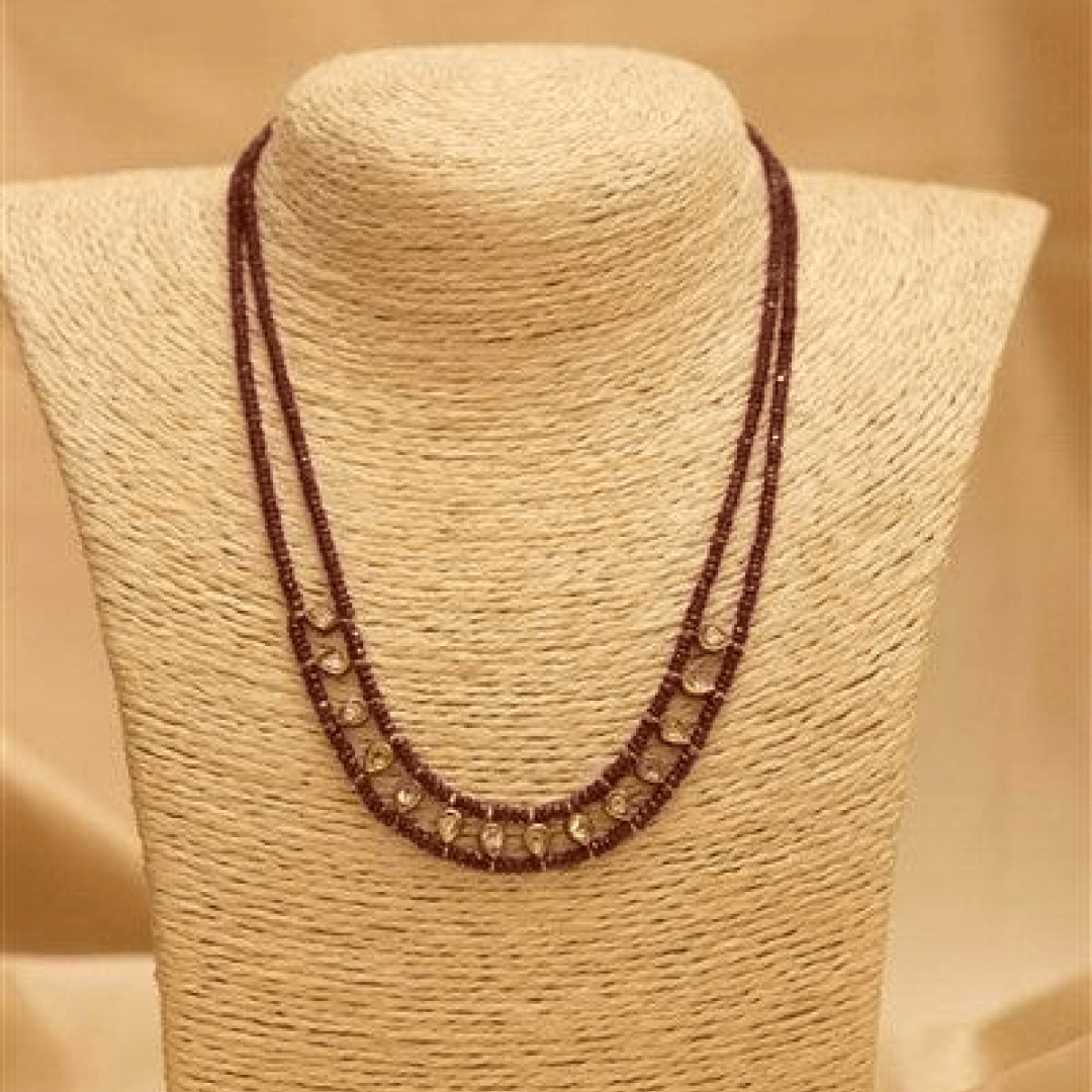 Ruby - Jadau Mala - Crafted Canvaas