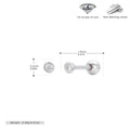 S925 Sterling Silver Threaded Earrings With Zircon Inlays - Crafted Canvaas