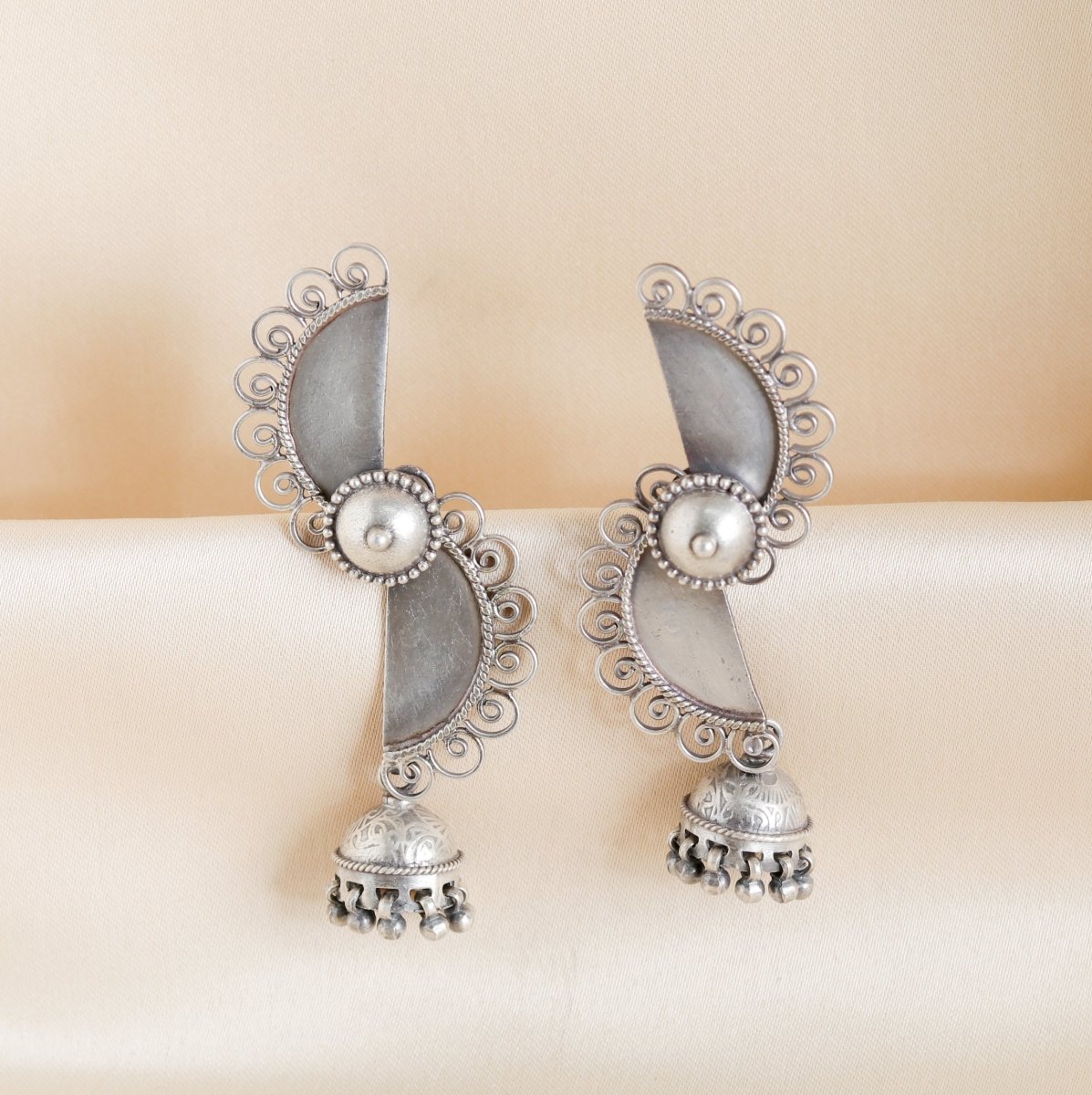 Semicircular Studds Jhumka - Crafted Canvaas