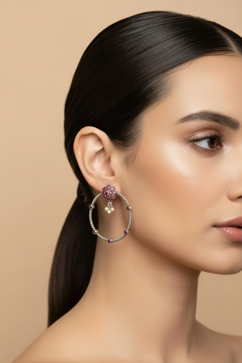 Silver earring | Crafted Canvaas