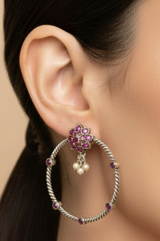 Silver earring | Crafted Canvaas