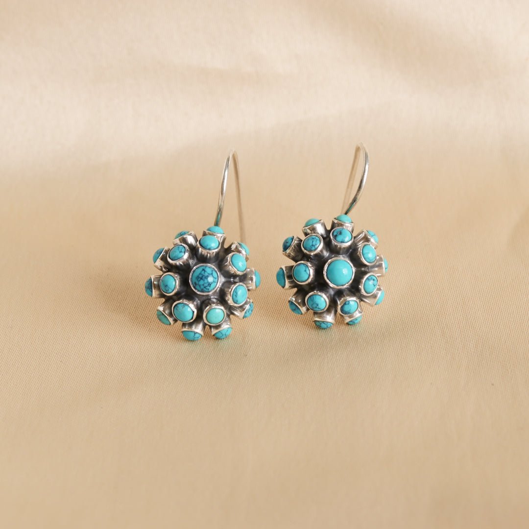 Spike Hydro Turquoise Earrings - Crafted Canvaas