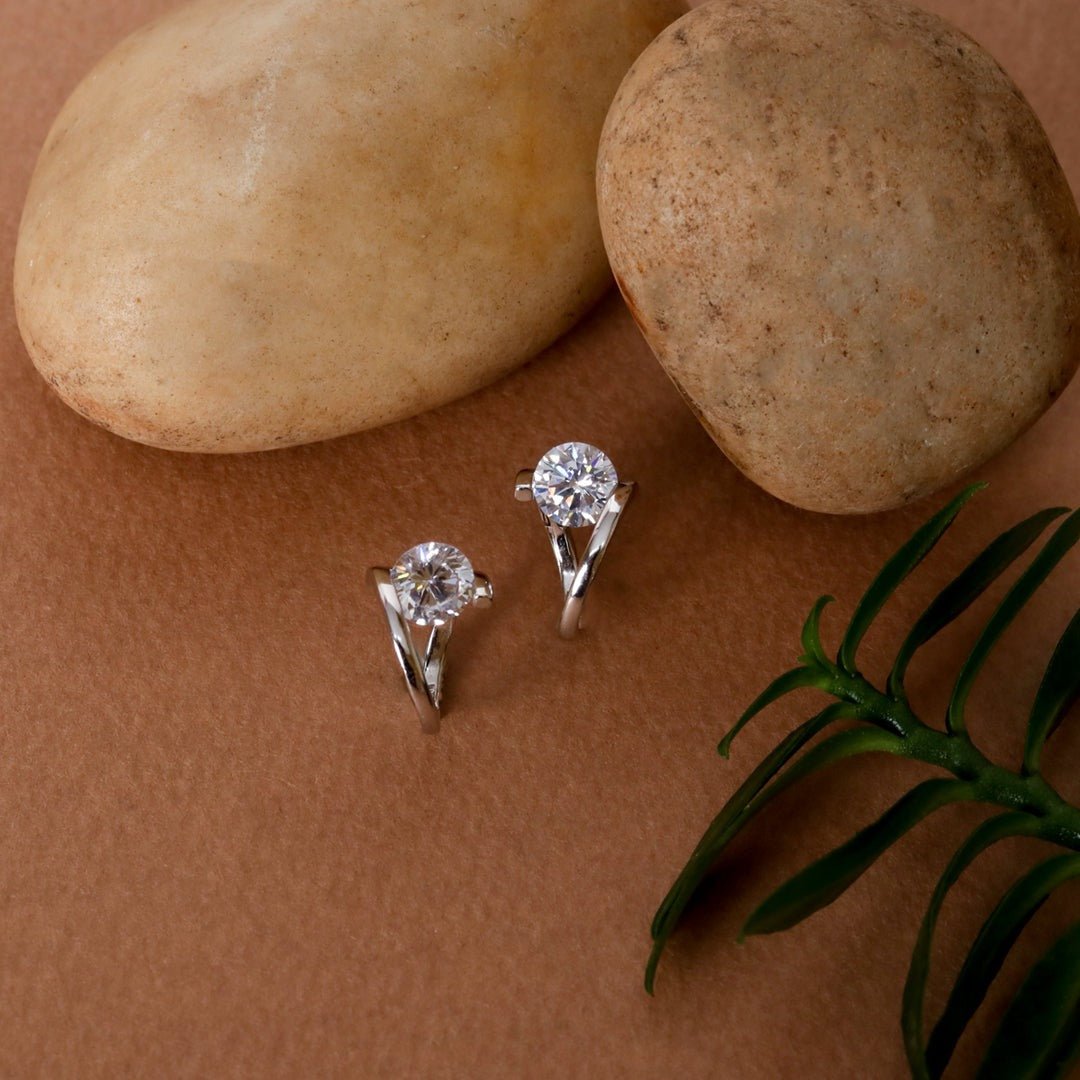 Zircon Solitaire Hoops - Crafted Canvaas