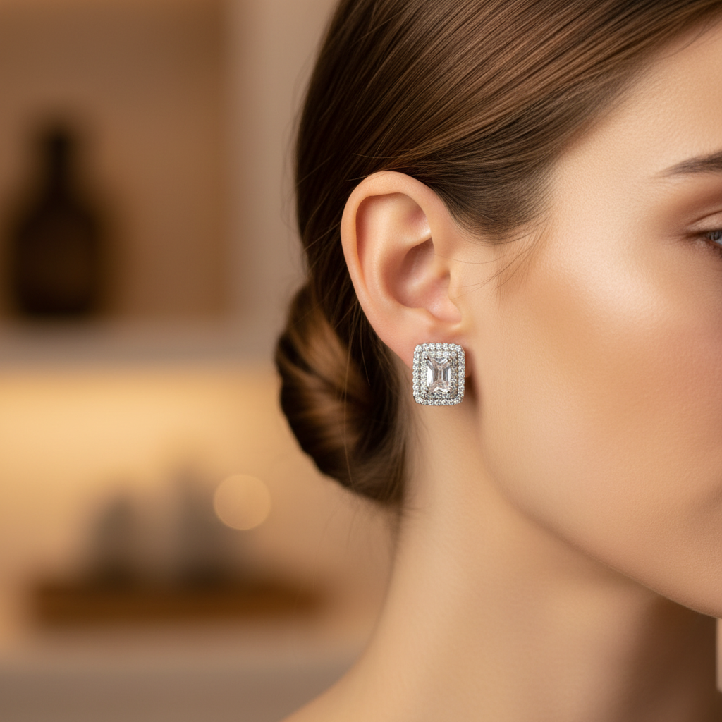 Zircon Square Studds | Crafted Canvaas